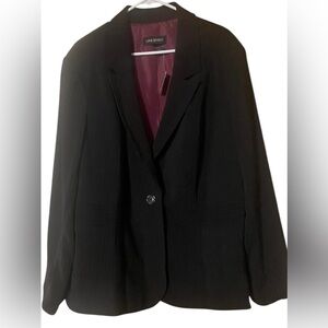 Lane Bryant Women One Button Blazer Jacket Women’s 26 Stripe Corpcore Career NEW